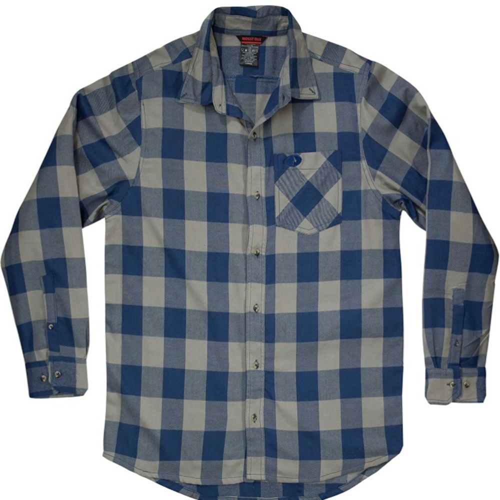 CLEARANCE Mossy Oak—Lightweight Long Sleeve Flannel Shirt, Buffalo Plaid